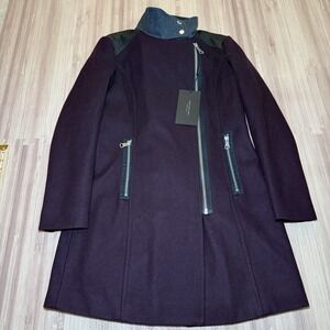 Marc New York Faux Leather Trimmed Coat- Size 2